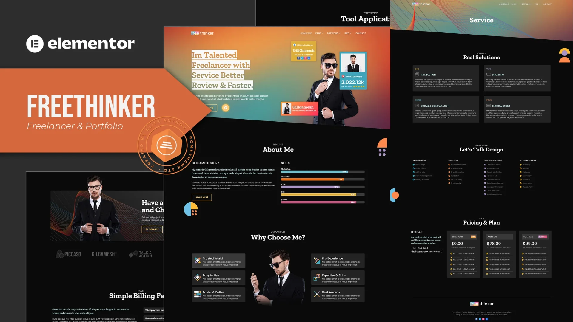 Freethinker – Freelancer & Portfolio Elementor Template Kit