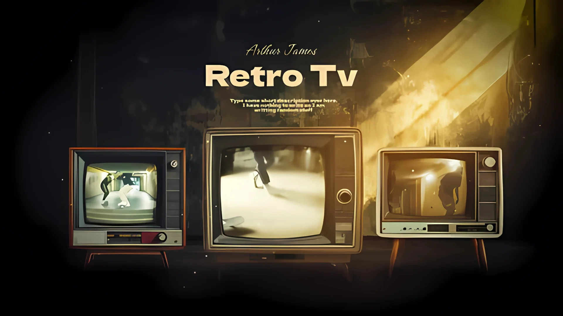 Retro Tv in Dark Room