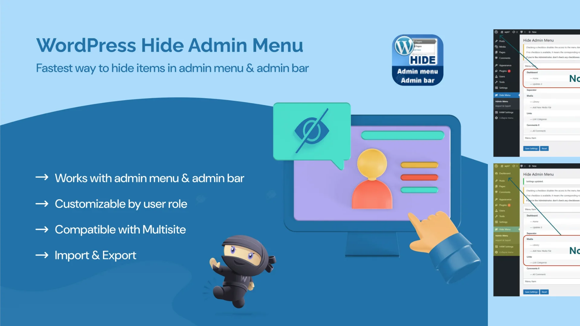 WordPress Hide Admin Menu Plugin