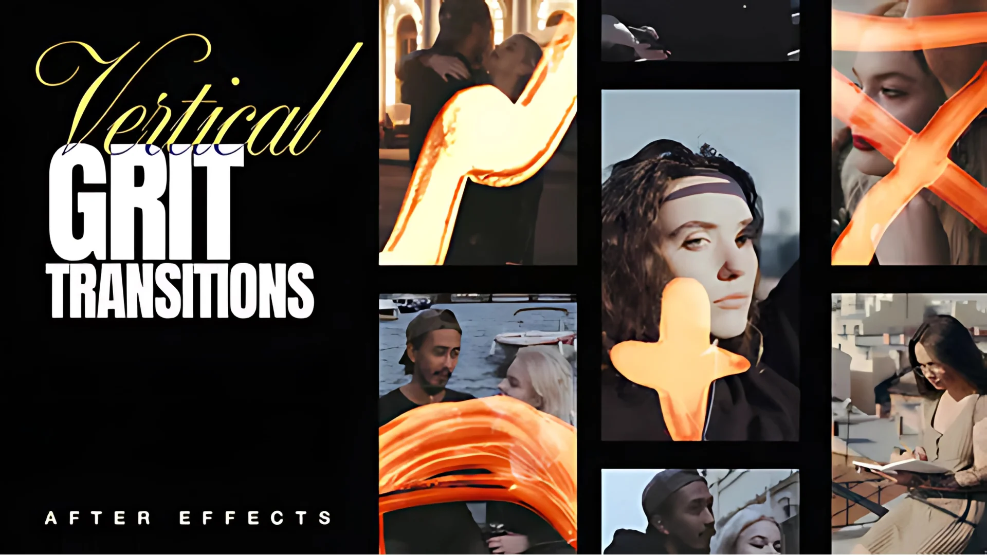 Vertical Grit Transitions for After Effects